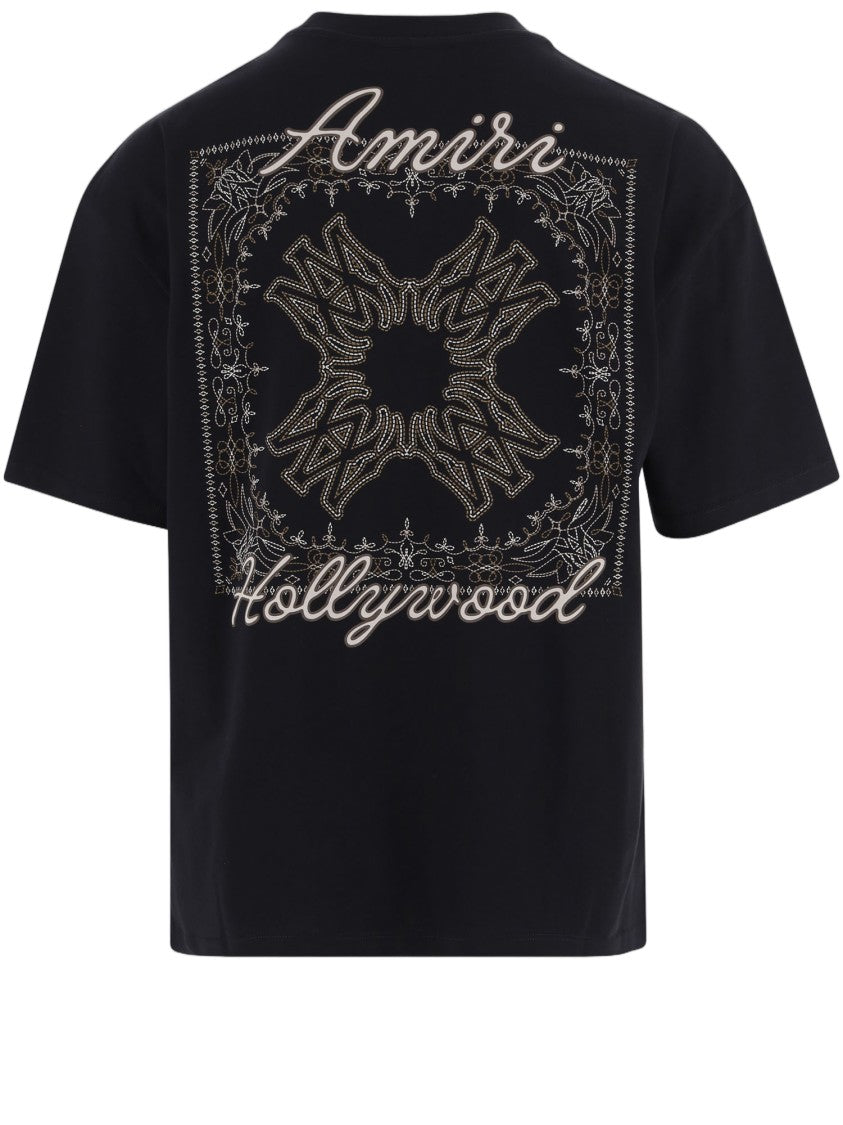 Amiri Black Contrast Logo Print Cotton T-Shirt