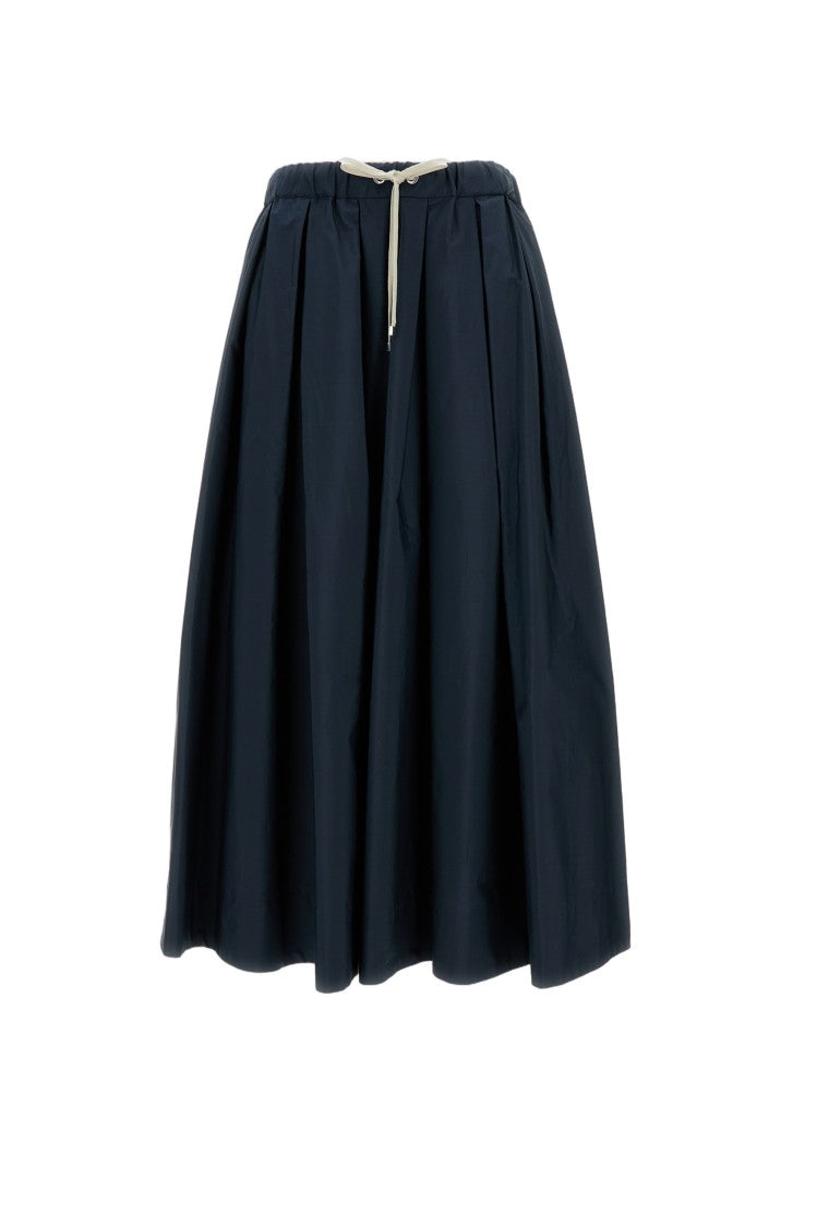 Max Mara Blue Pineta Pleated Midi Skirt