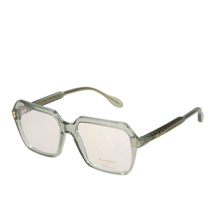 Kador Giada Glamour Geometric Square Sunglasses With Translucent Green Tint