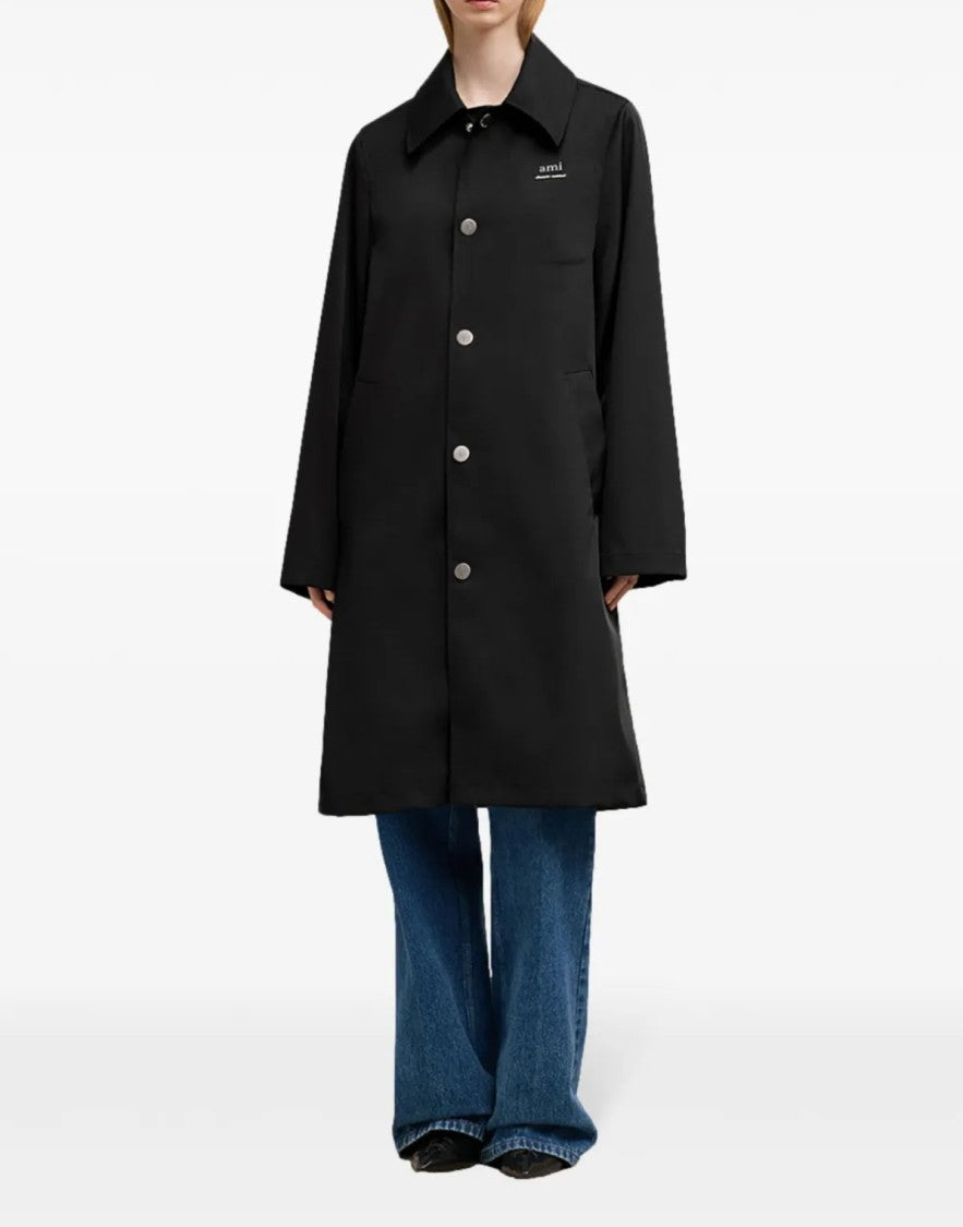 Ami Technical Twill Logo Raincoat