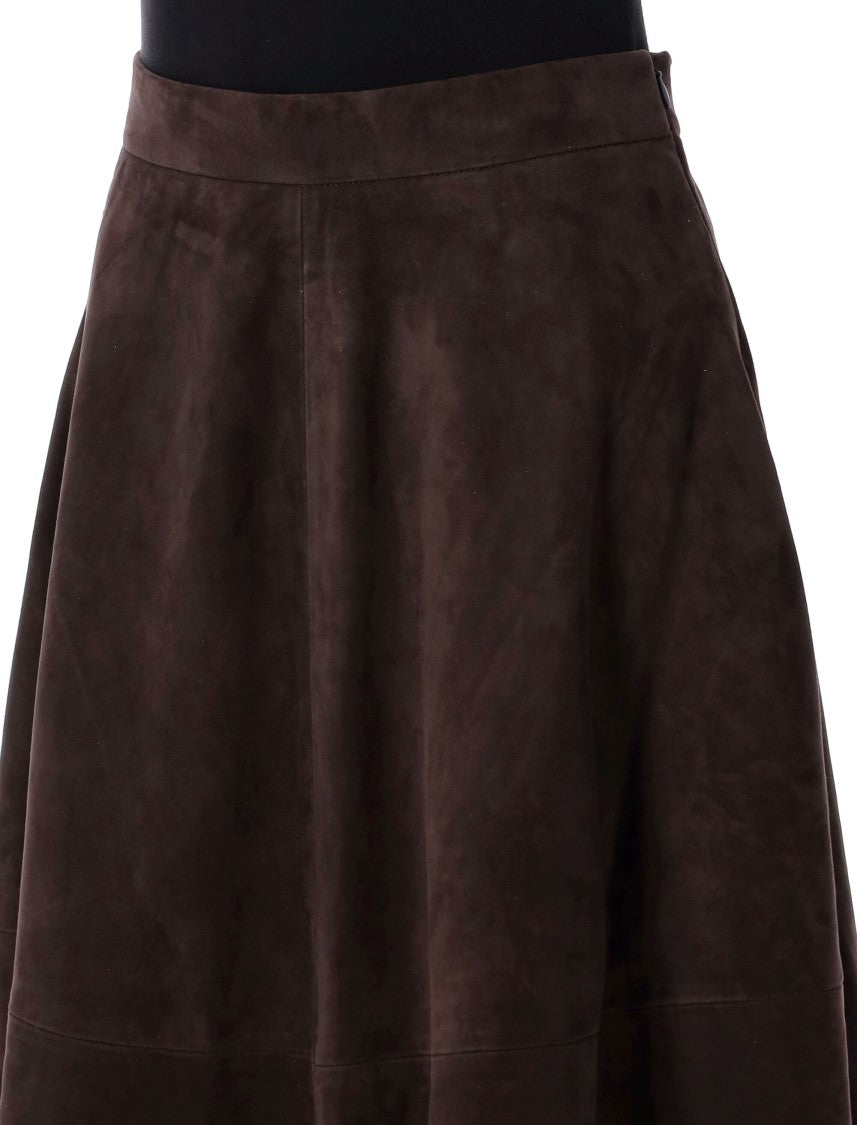 Róhe Midi Suede Skirt