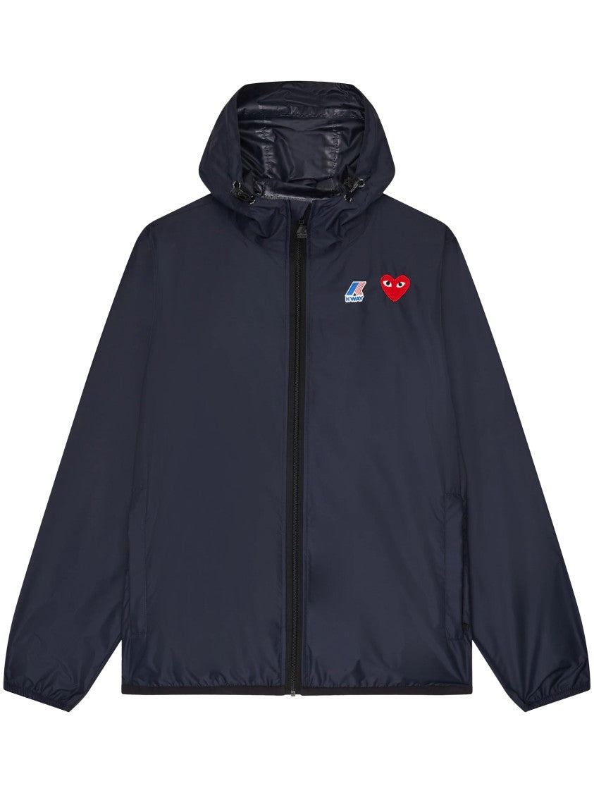 Comme Des Garçons Red Full Zip Emblem Activewear Jacket