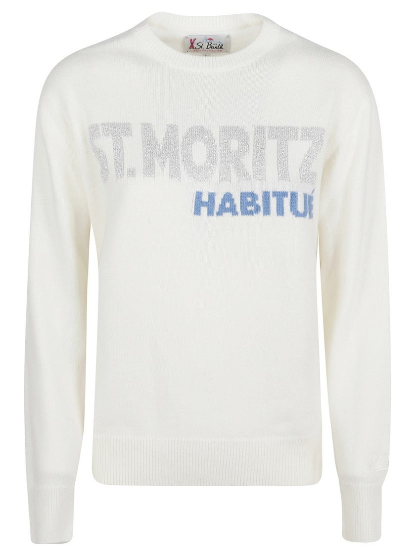Mc2 Saint Barth Contemporary White Sweatshirt With Subtle Design Accents