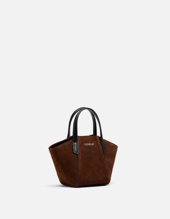 Dondup Compact Brown Suede Mini Bag