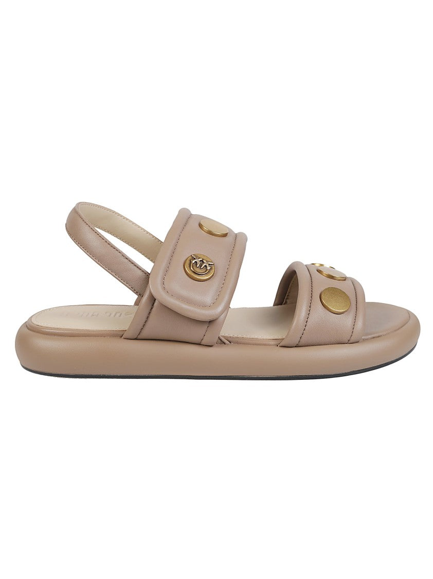 Pinko Fiona 01 Flat Studded Leather Sandals