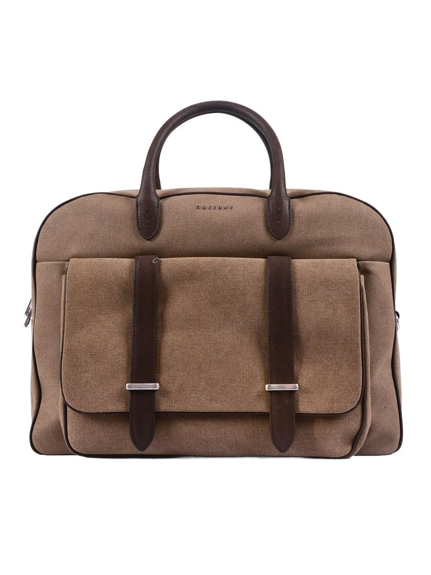 Claudio Orciani Structured Brown Leather Shoulder Bag