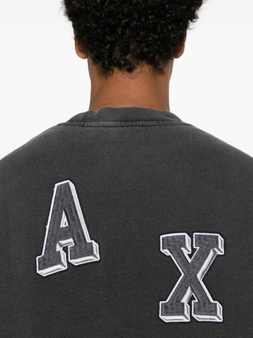 Axel Arigato Anthracite Grey Typo-Embroidered Jersey Sweatshirt