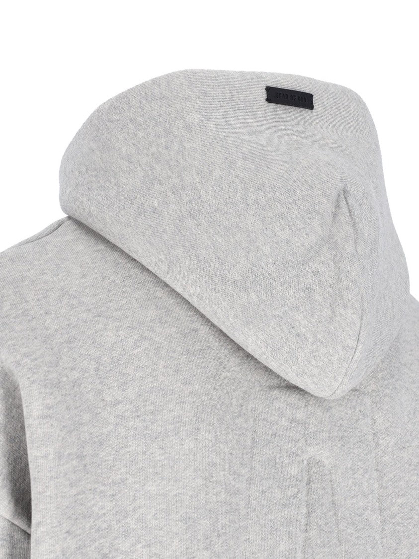 Fear Of God Zip-Up Cotton Blend Hoodie With Back Logo