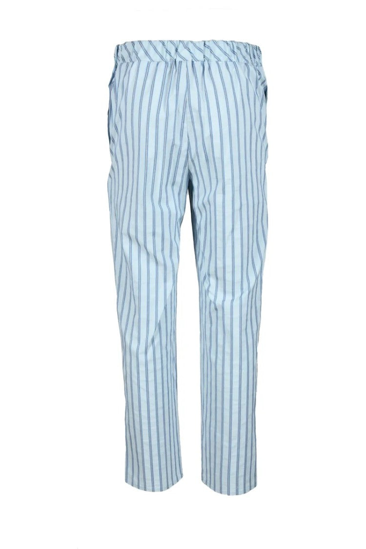 Violanti Light Blue Cropped Trousers With Classic Striped Pattern