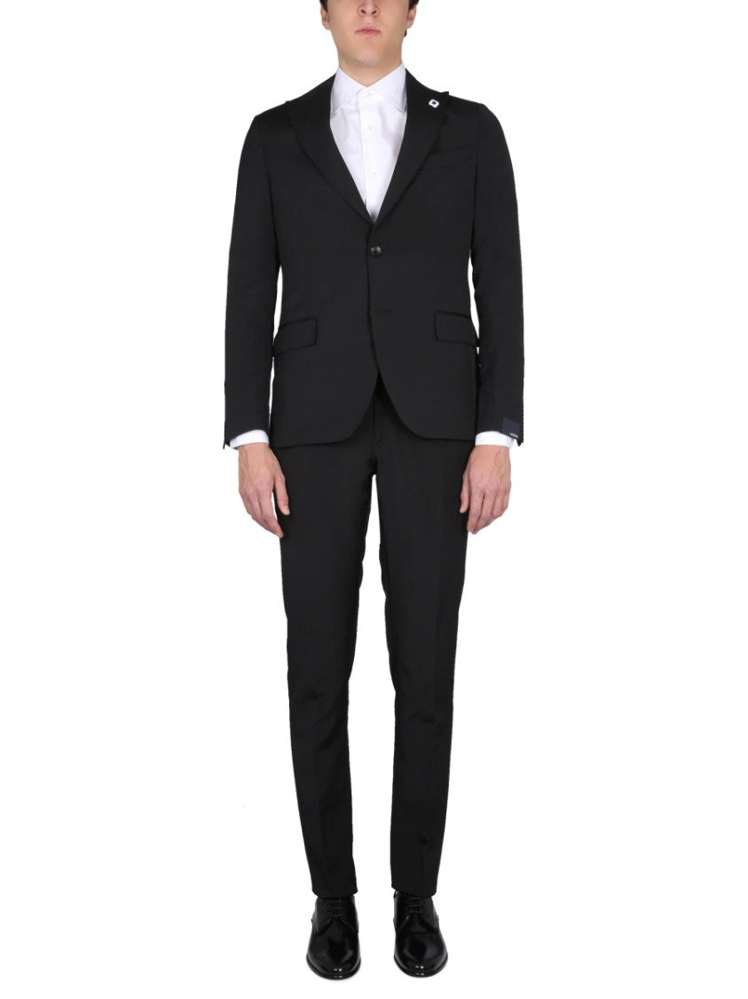 Lardini Single-Breasted Tailored Black Jacket