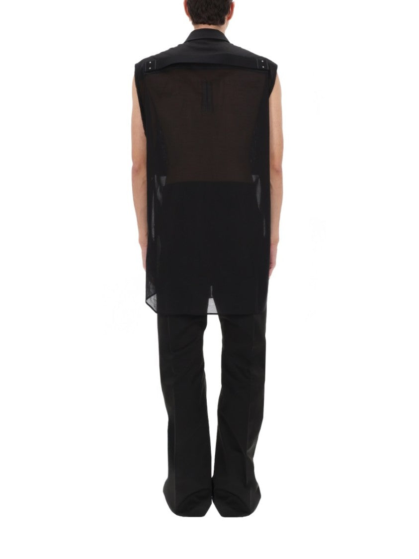 Rick Owens Neutrals Jumbo Sl Sheer Mesh Shirt