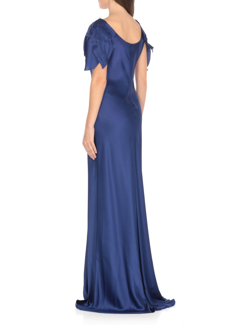 Alberta Ferretti Blue Silk Blend Dress