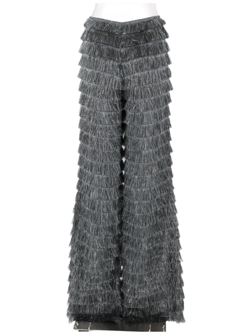 Alberta Ferretti Fringed Fil Coupé Wide-Leg Trousers
