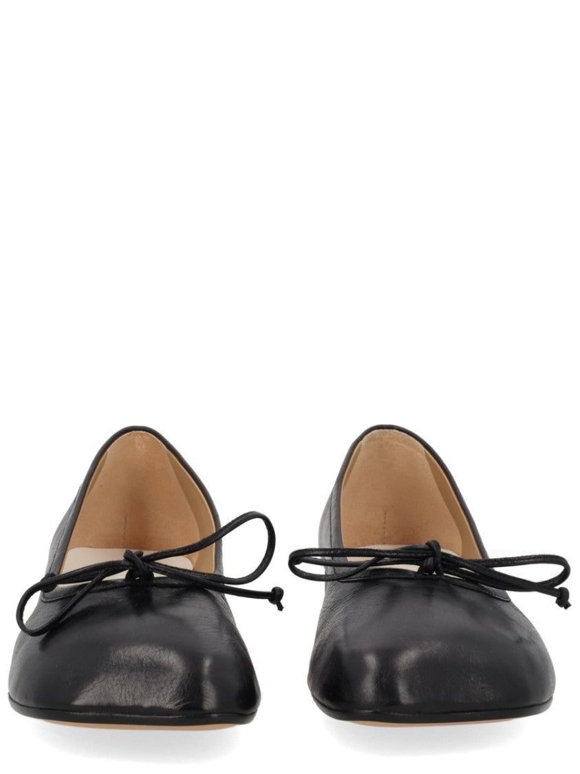 Mm6 By Maison Margiela Anatomical Toe Bow Detail Leather Ballerina Flats