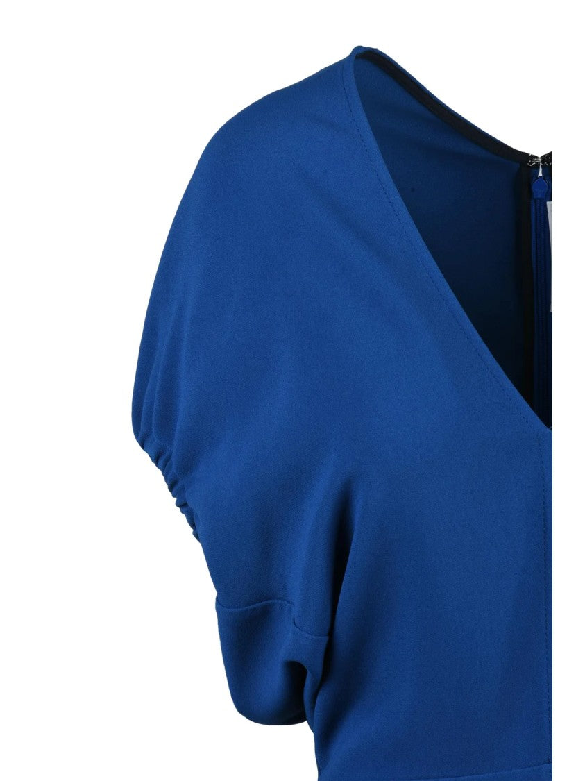 Victoria Beckham Cobalt Viscose Acetate Elastane Women Long Dress
