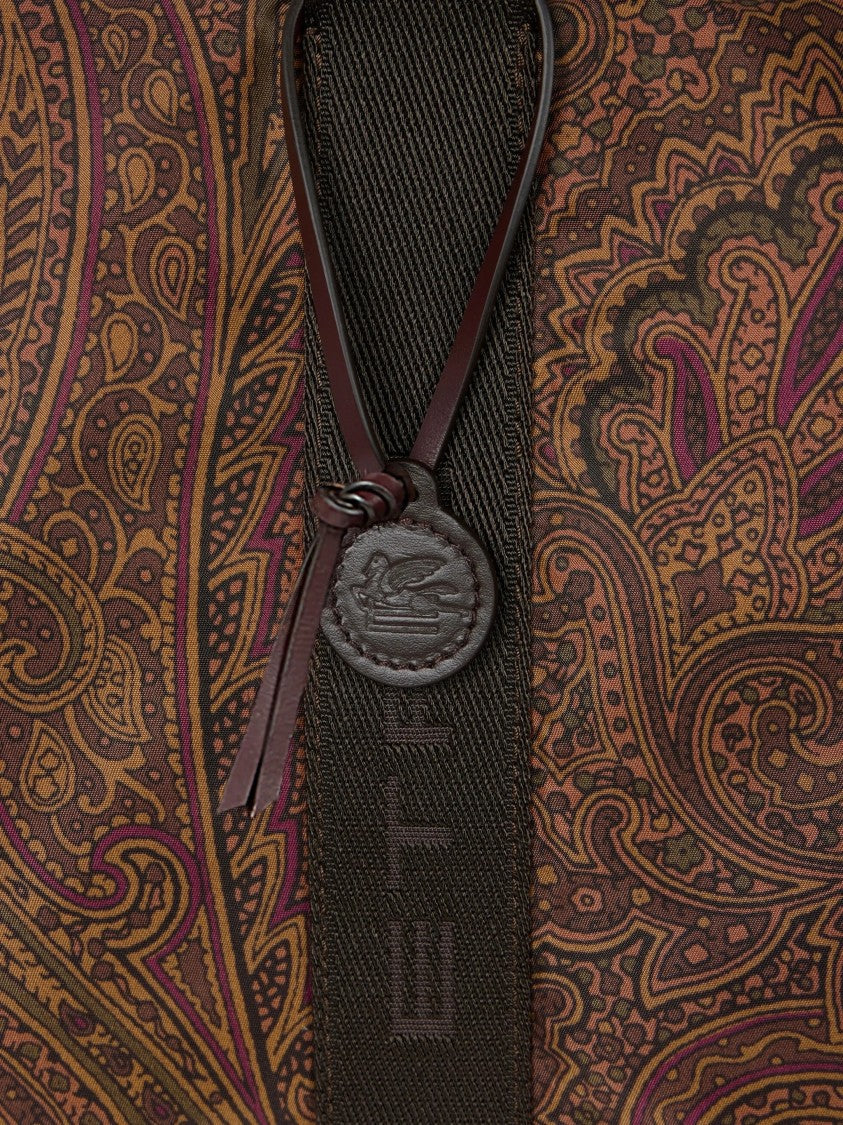Etro Paisley Print Nylon Luggage With Top Handles And Zip Closure