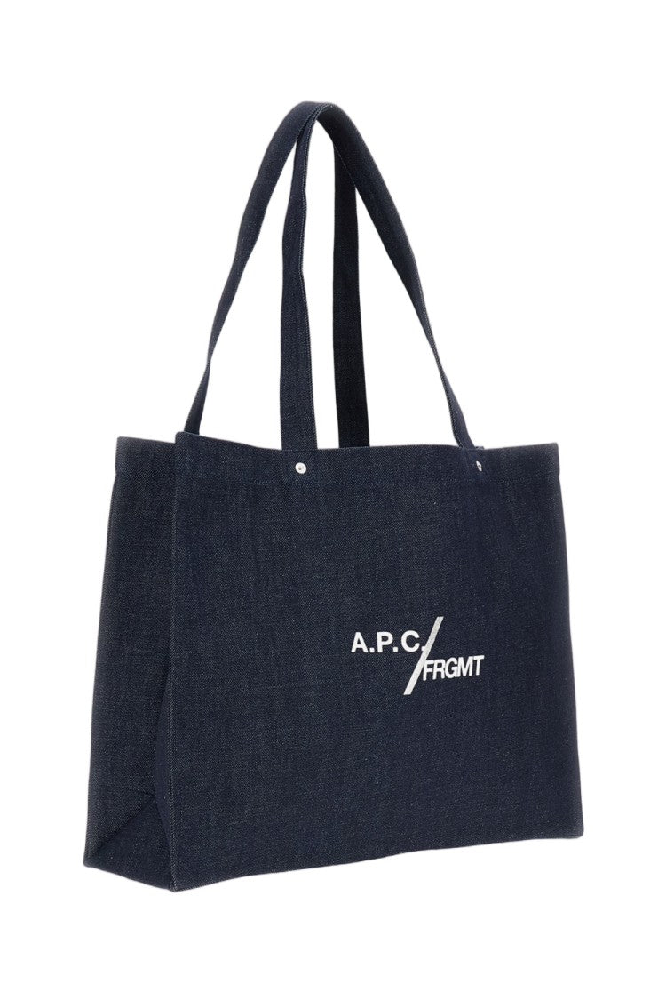 A.P.C. Blue Cotton Denim Tote Bag