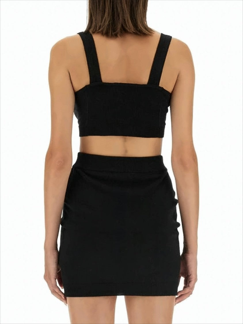 Vivienne Westwood Scoop Neck Cropped Tank Top With Embroidered Emblem