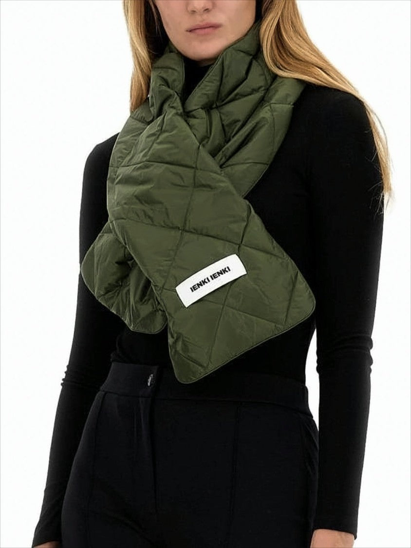 Ienki Ienki Quilted Padded Scarf With Diamond Pattern Stitching