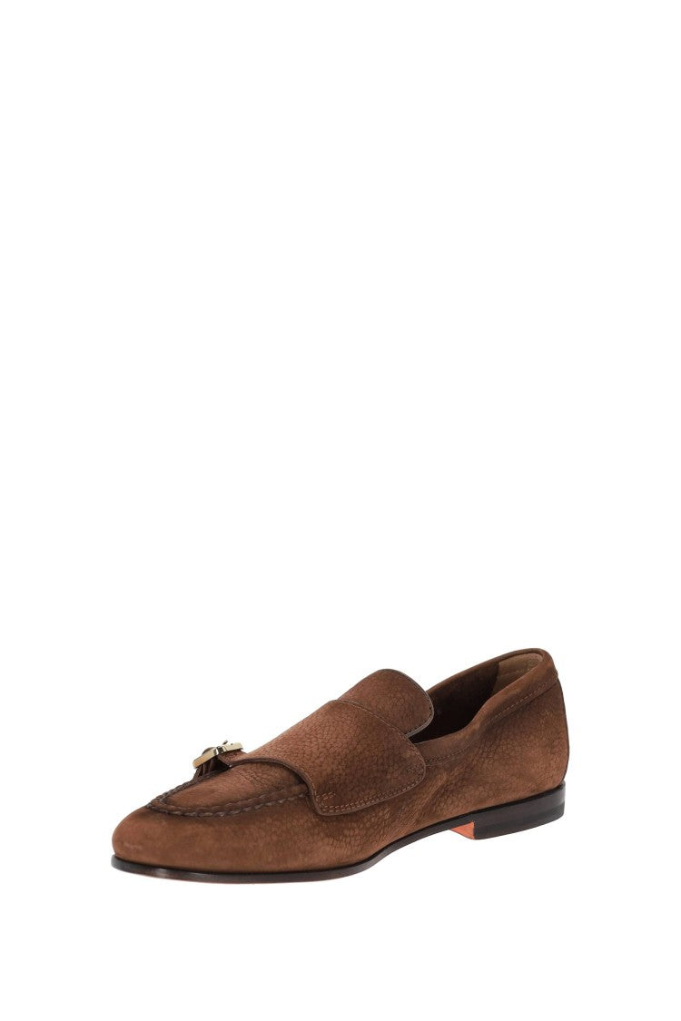 Santoni Carlos Nabuck Double-Buckle Moccasins