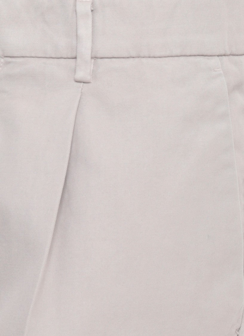 Brunello Cucinelli Beige Button Zip Cotton Chino Pants
