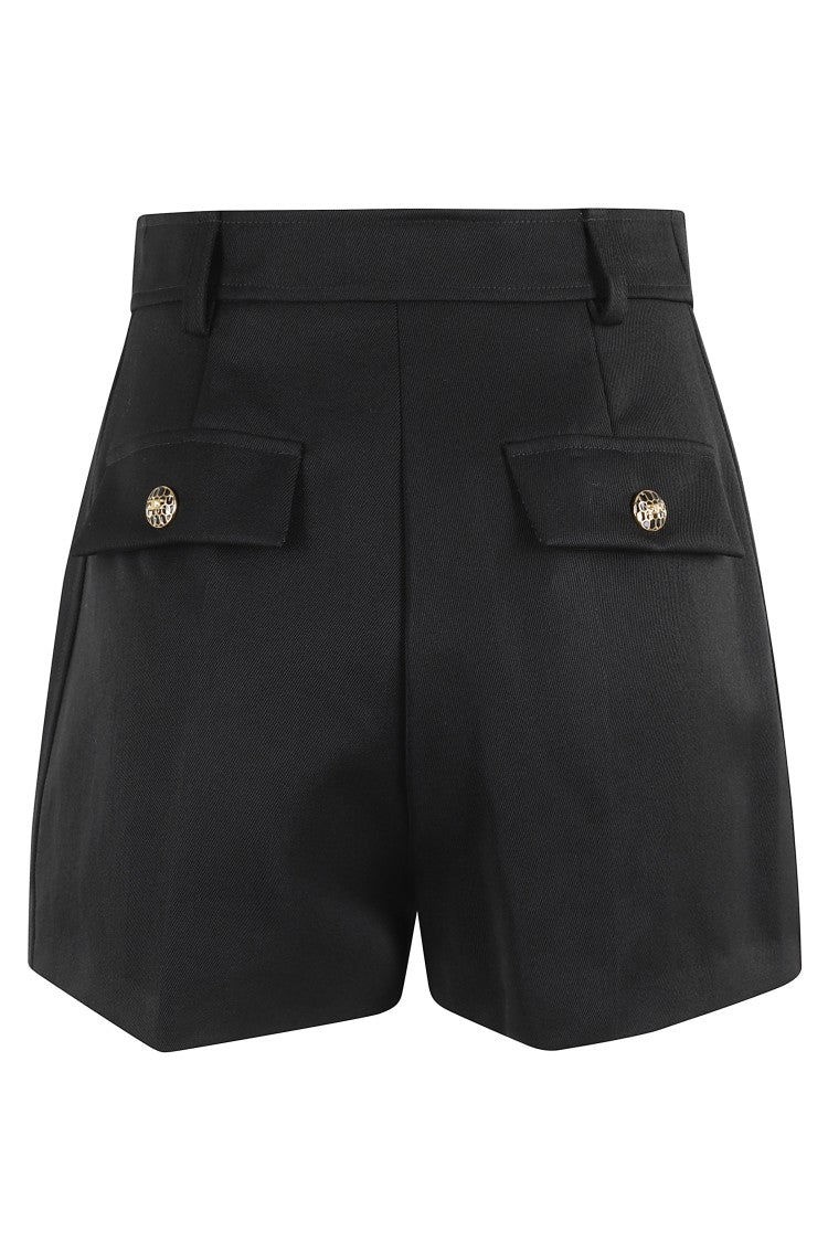 Elisabetta Franchi Tailored Black Shorts With Flap Pockets