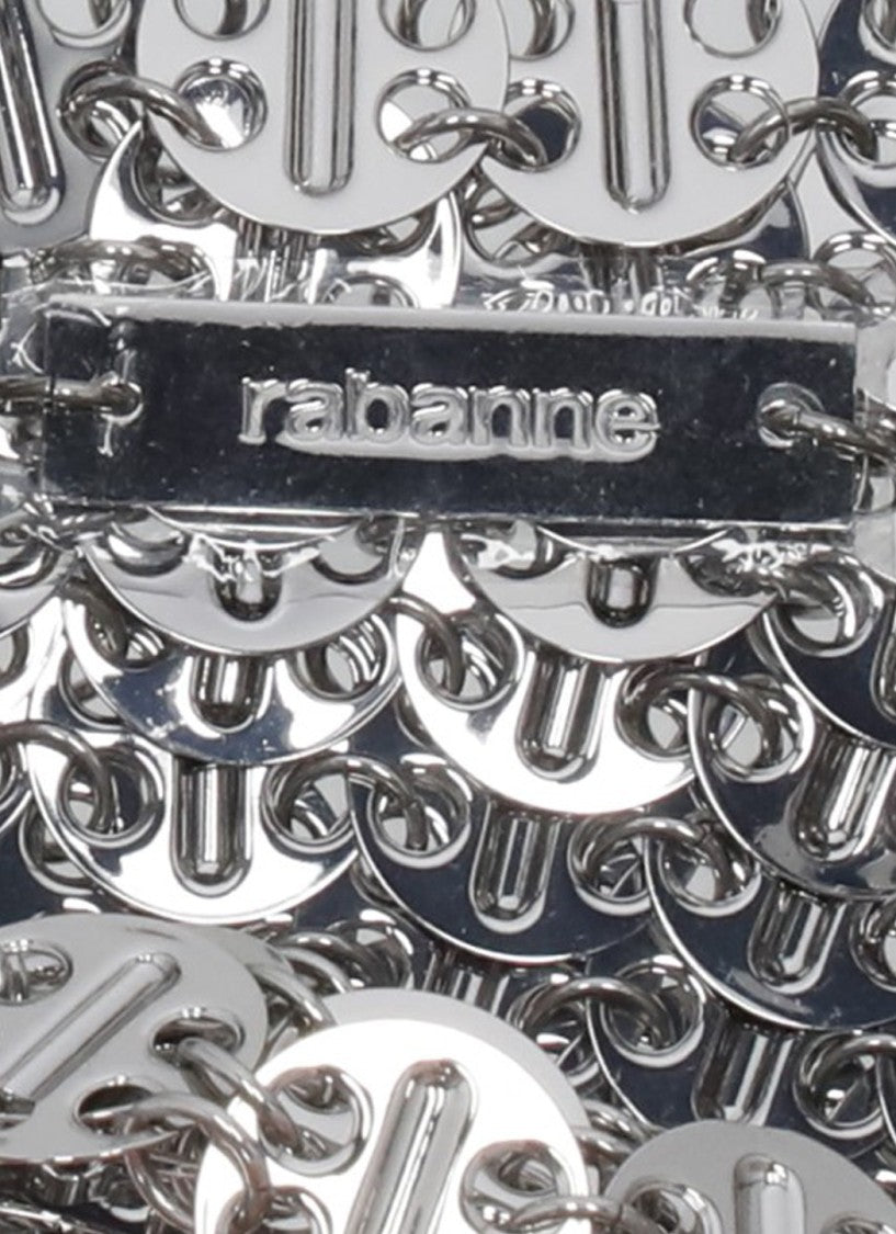 Rabanne Crescent-Shaped Steel Nano Shoulder Bag With Interlinked Design
