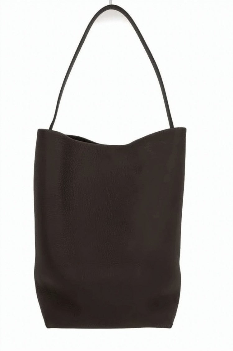 The Row Pebbled Calf Leather Shoulder Bag With Embossed Branding