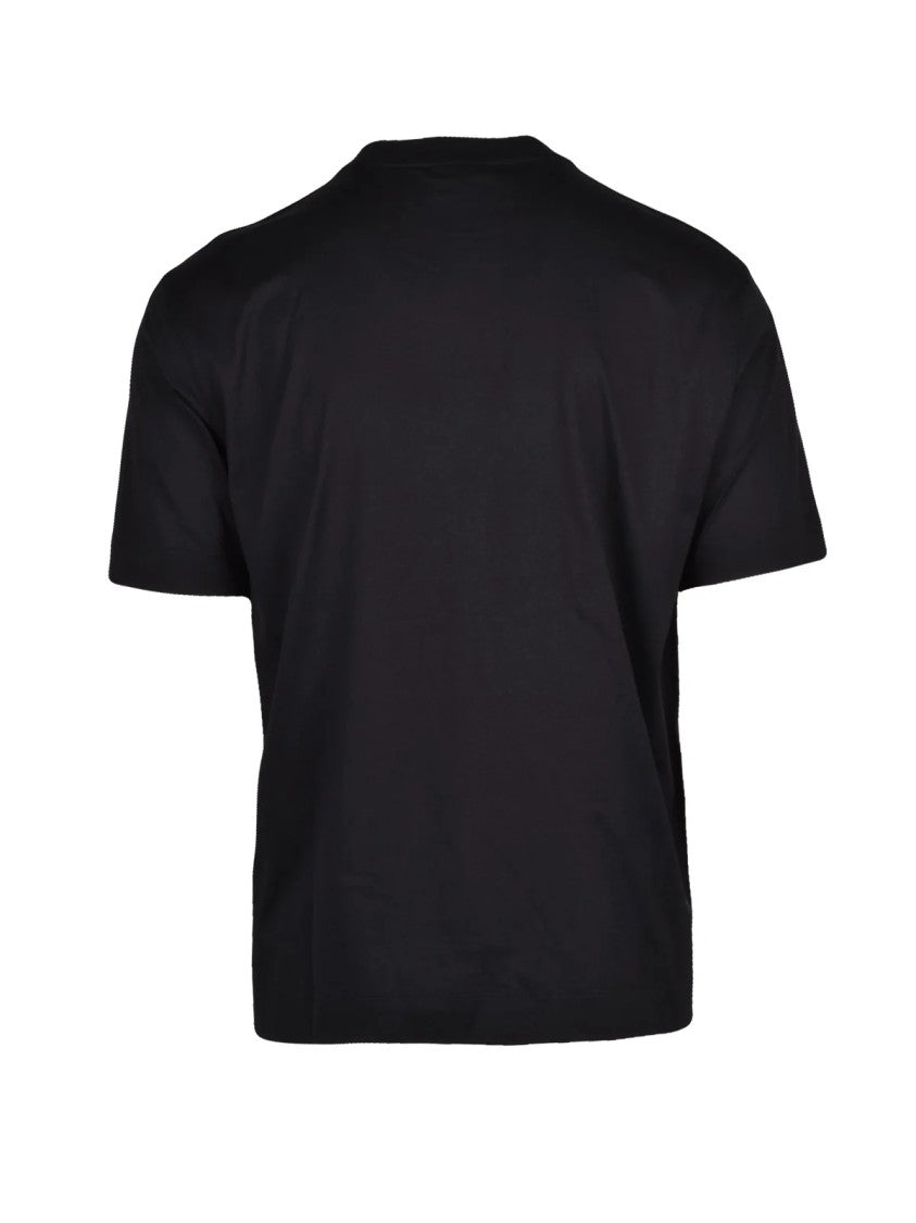 Emporio Armani Black Cotton Graphic T-Shirt