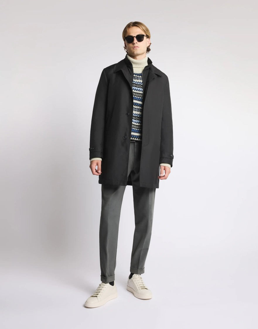 Fay Double-Breasted Cotton Jacket With Design