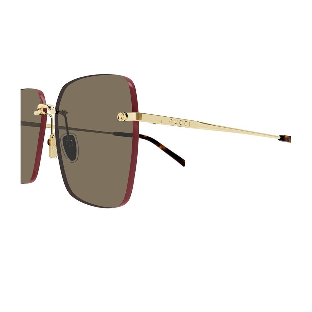 Gucci Gg1955sa Institutional Logo Line Oversized Rimless Square Sunglasses