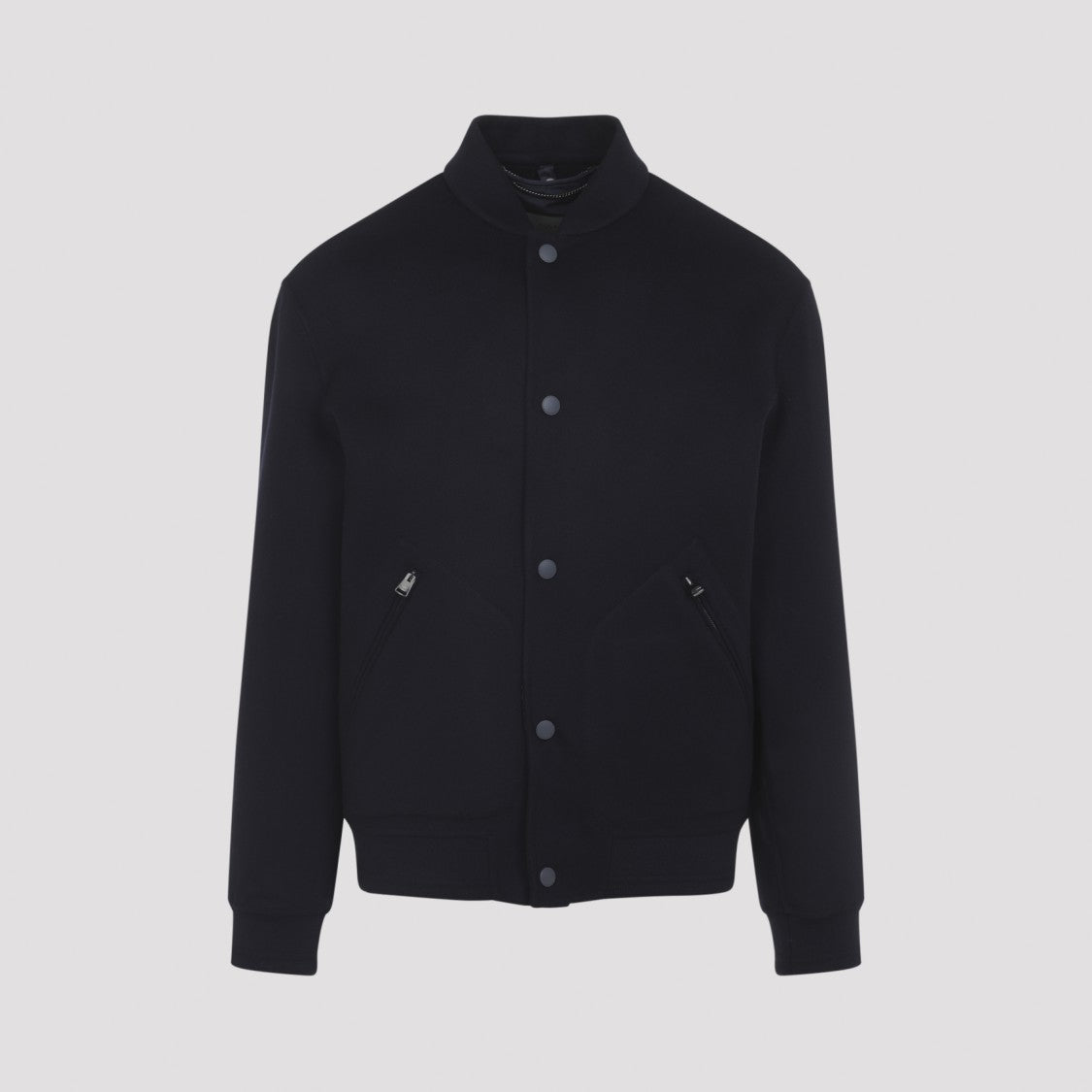 Canali Black Wool-Cashmere Blend Jacket With Minimalist Design