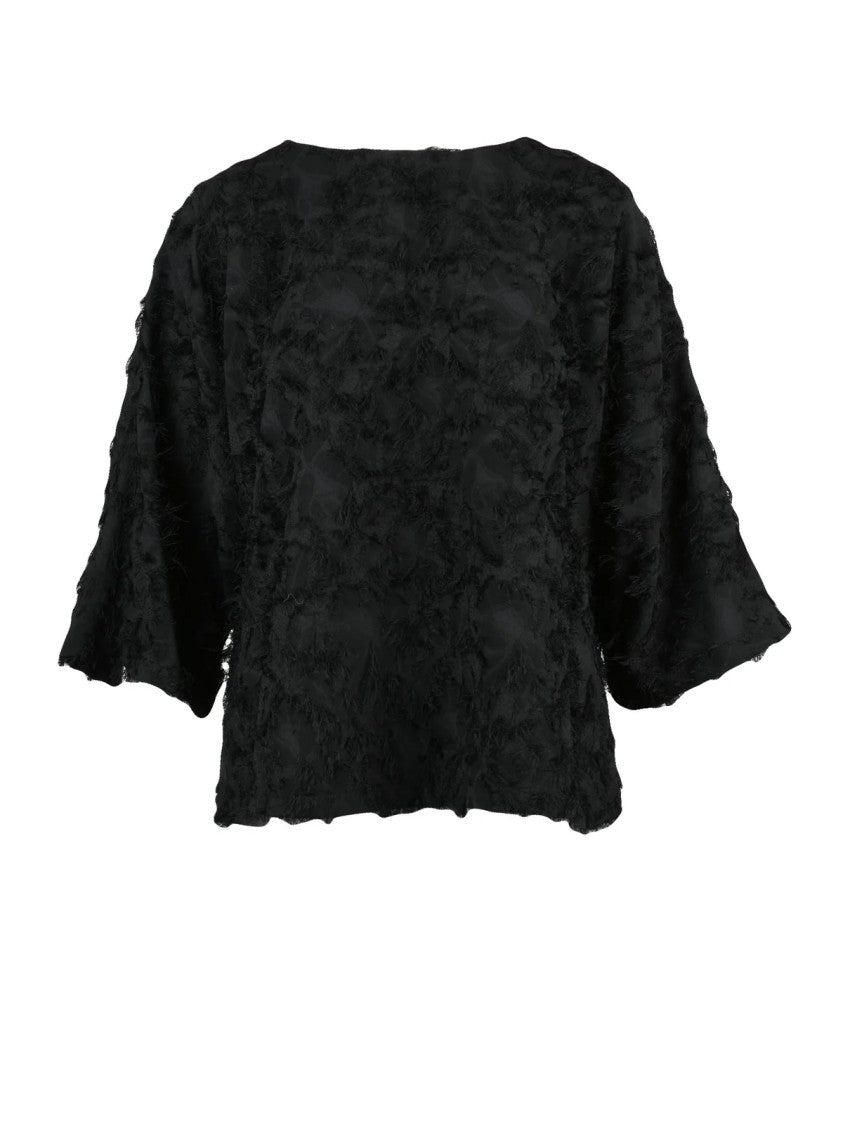 Beatrice.B Black Three-Quarter Sleeve Polyester Blouse