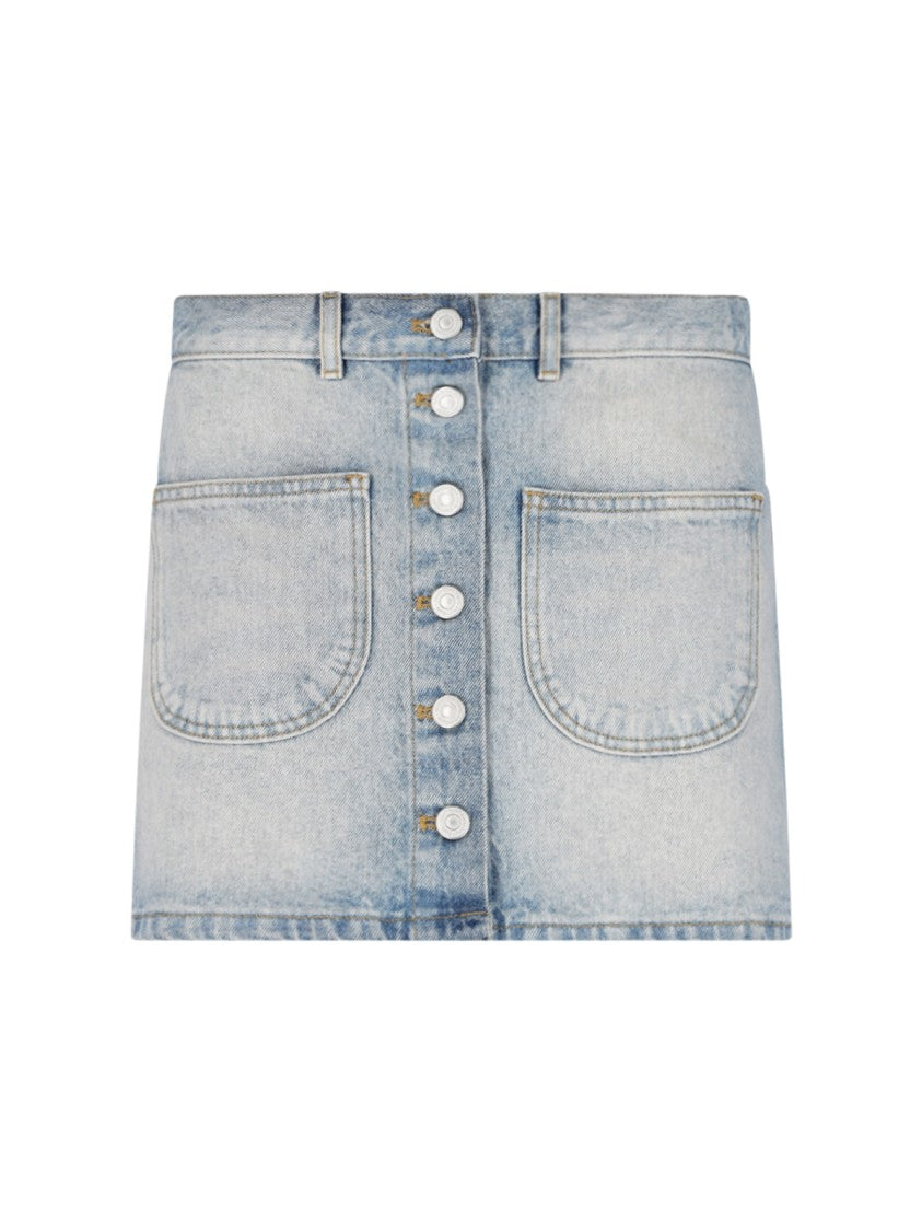 Courrèges Blue Denim Mini Skirt