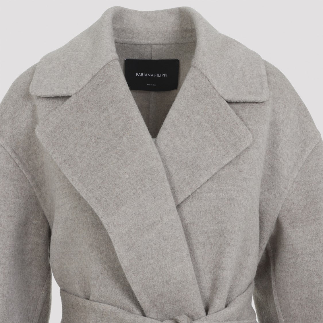 Fabiana Filippi Coriander Grey Virgin Wool Belted Coat
