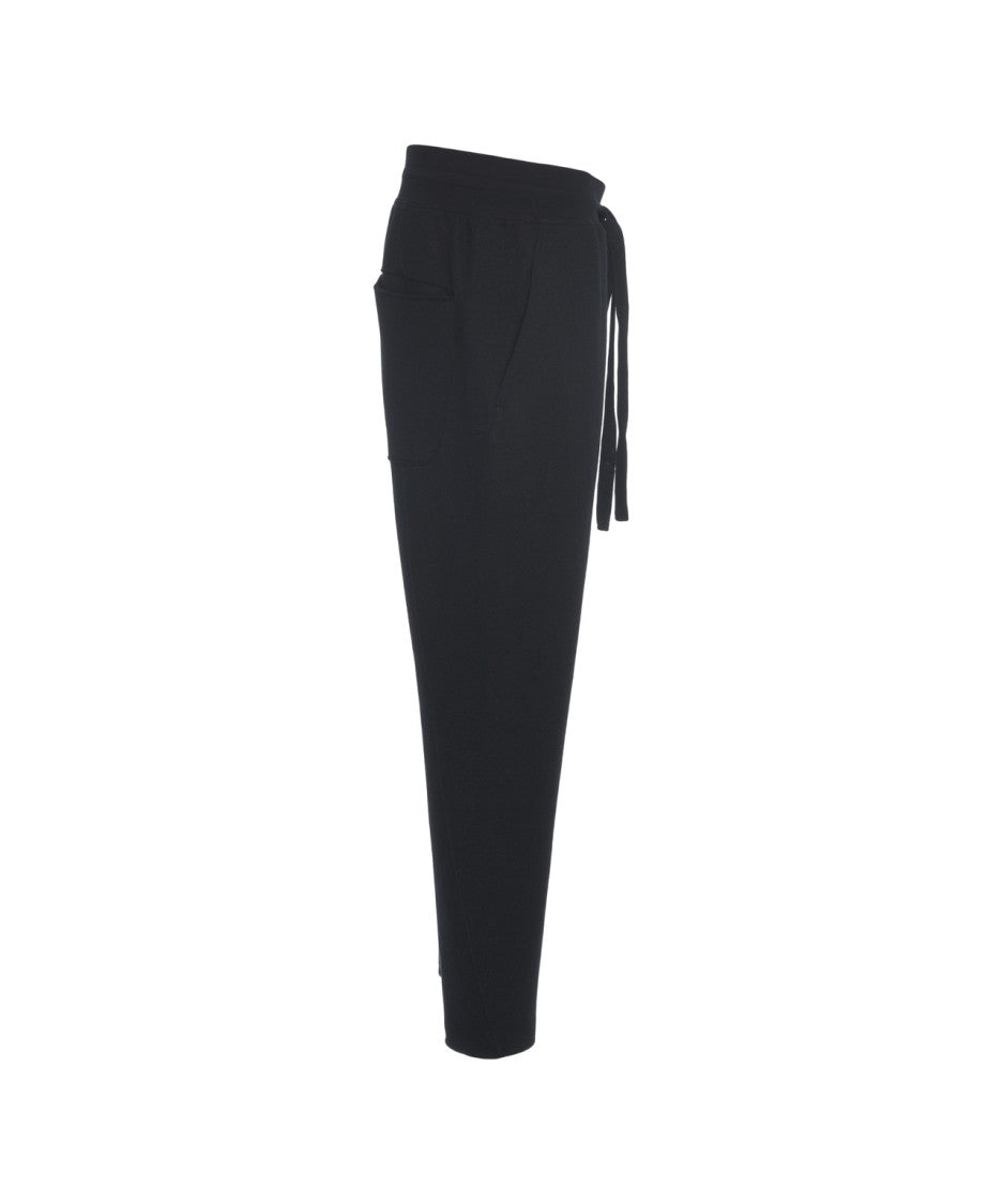 Transit Tapered Black Joggers With Drawstring Waist And Minimalist Design