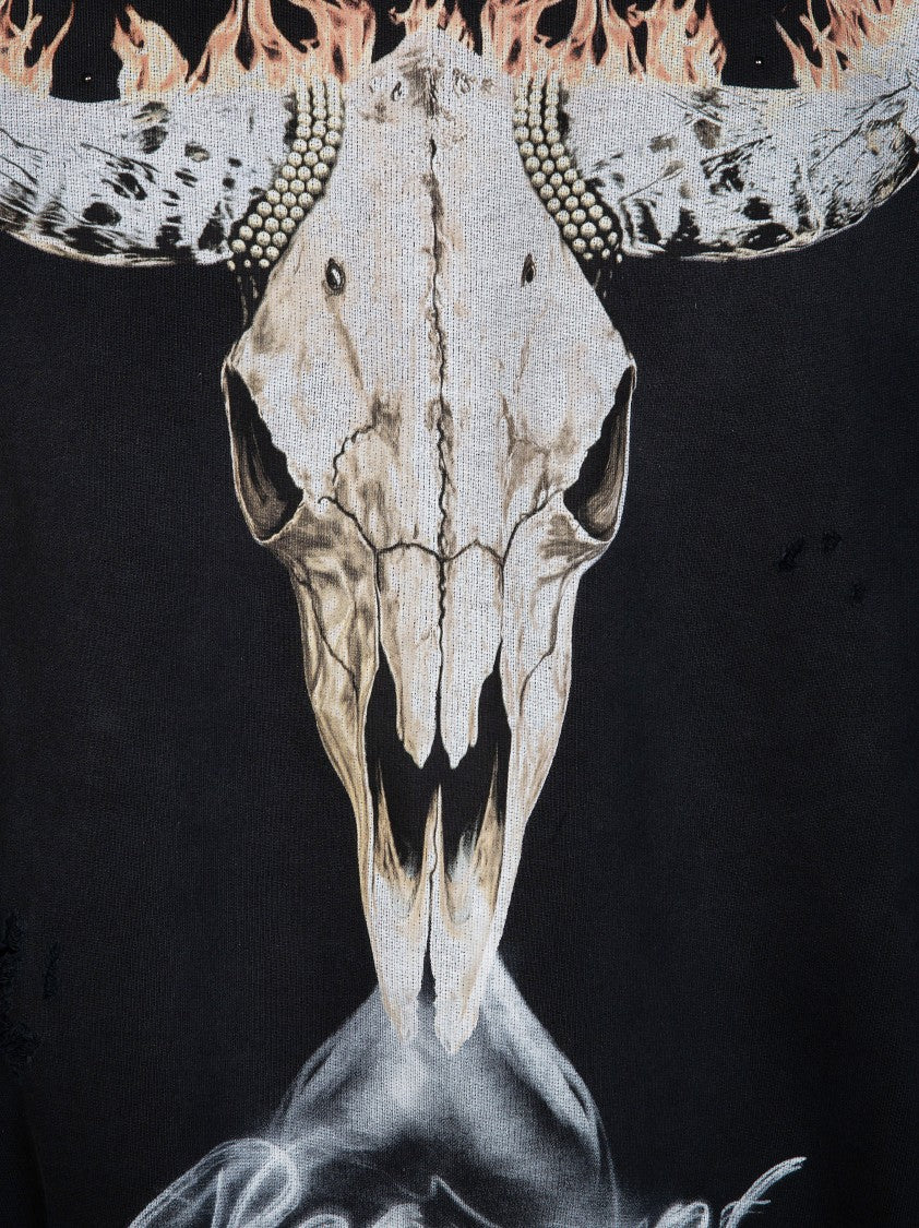 Represent Black Bull Skull Graphic Hoodie