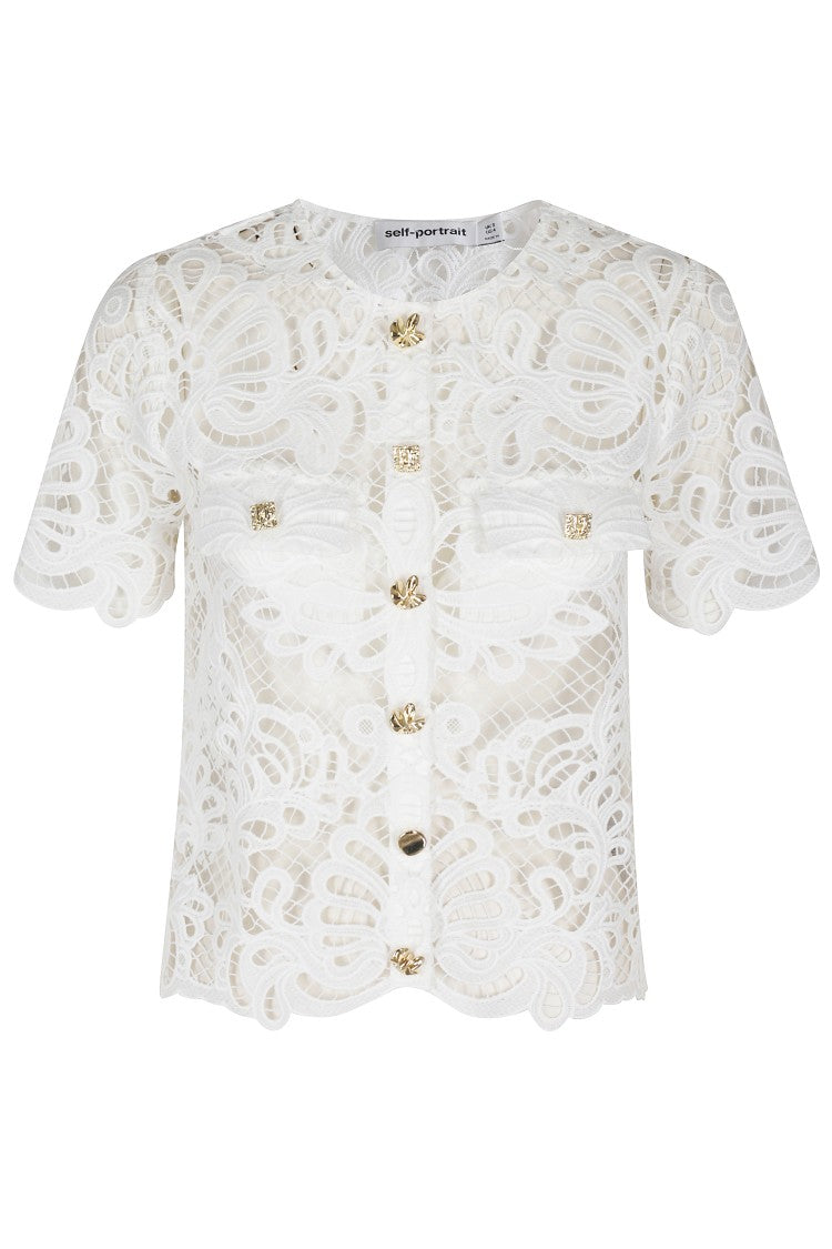 Self-Portrait Intricate Lace Top
