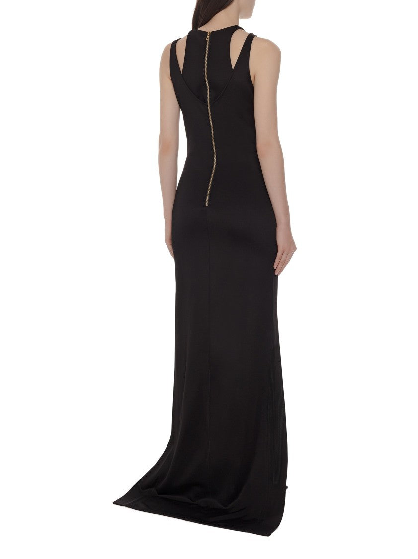 Balmain Sleeveless Layered Long Dress