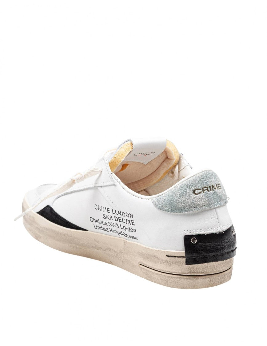 Crime London Crime Black And White Leather Sneakers