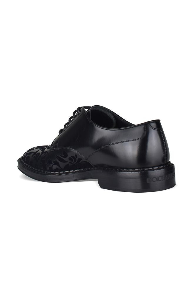 Dolce & Gabbana Smooth Black Calf Leather Derbies