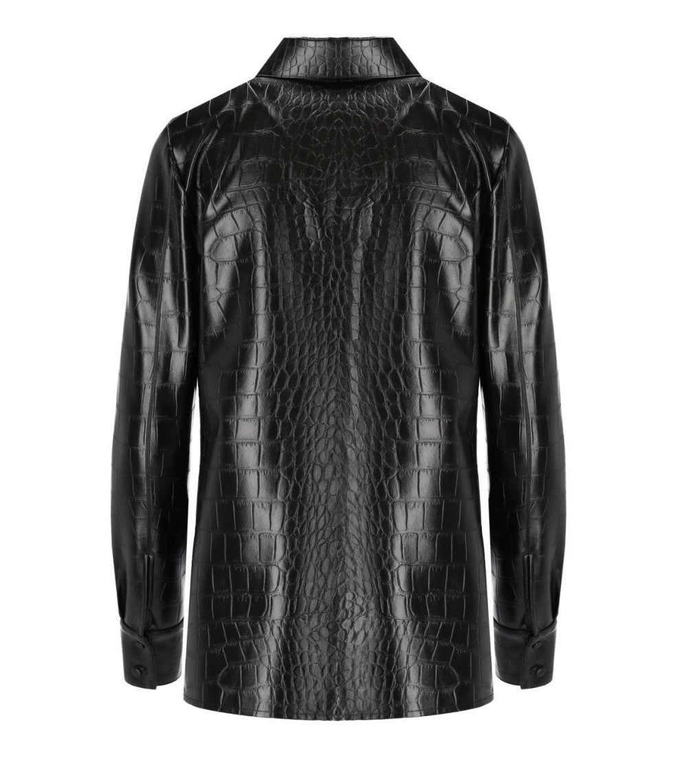 Elisabetta Franchi Black Shirt With Croco-Print