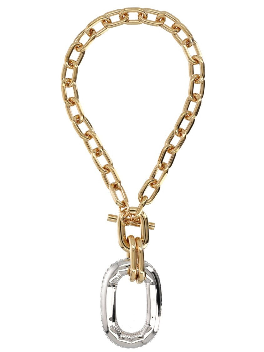 Rabanne Gold Xl Link Rectangular Toggle Necklace