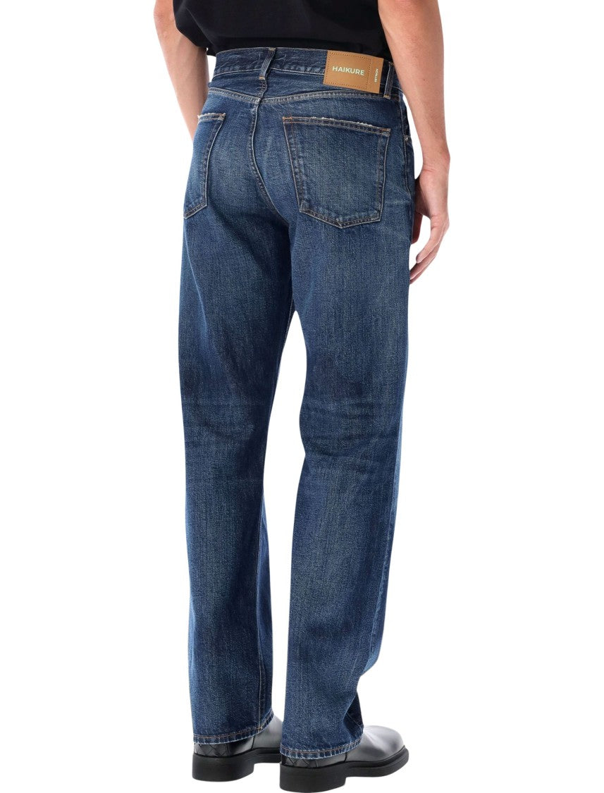 Haikure Medium Blue Wash Straight-Leg Jeans