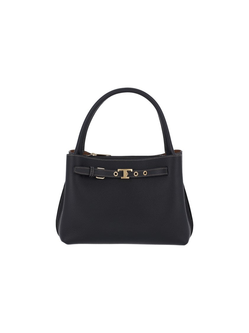 Tod's Black T Signature Leather Shoulder Bag