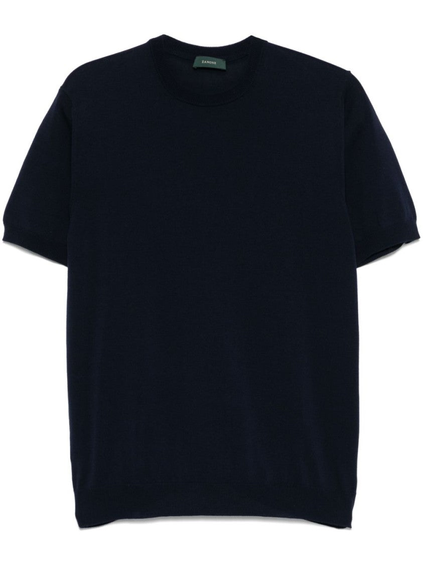 Zanone Classic Blue Crew Neck T-Shirt