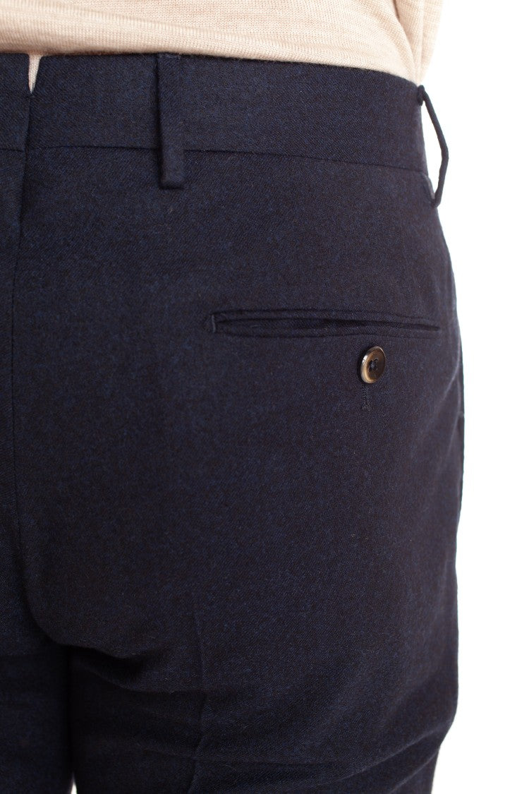 Pt Torino Super 130'S Wool Slim Fit Flat Front Trousers