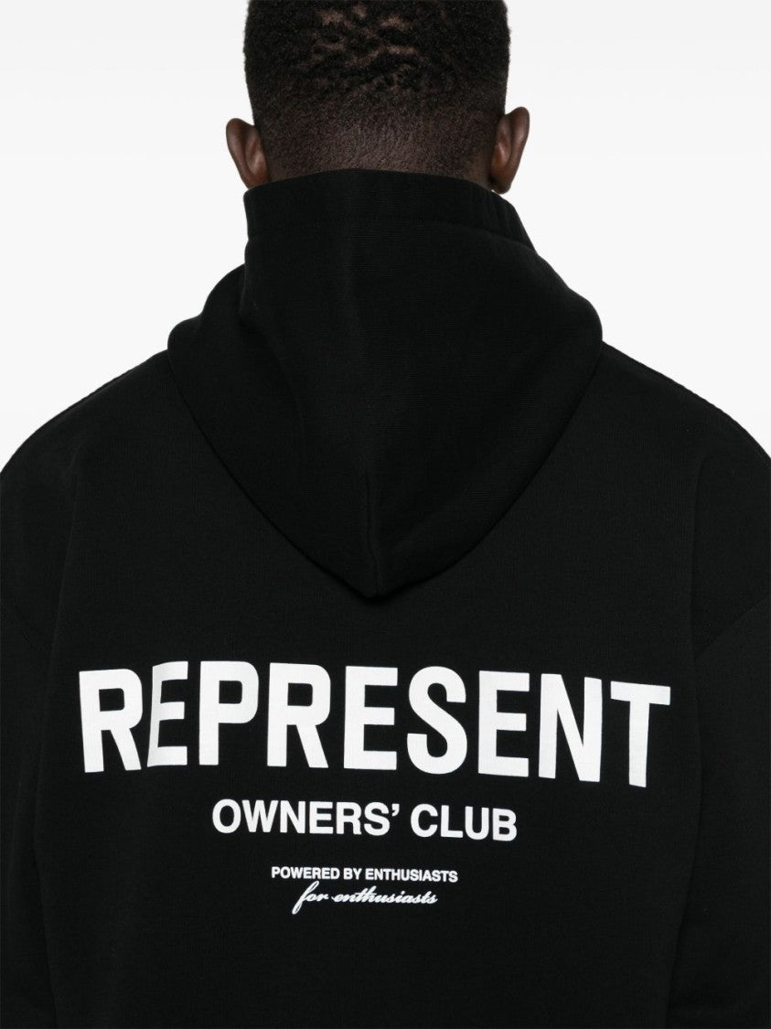 Represent Black Cotton Jersey Hoodie