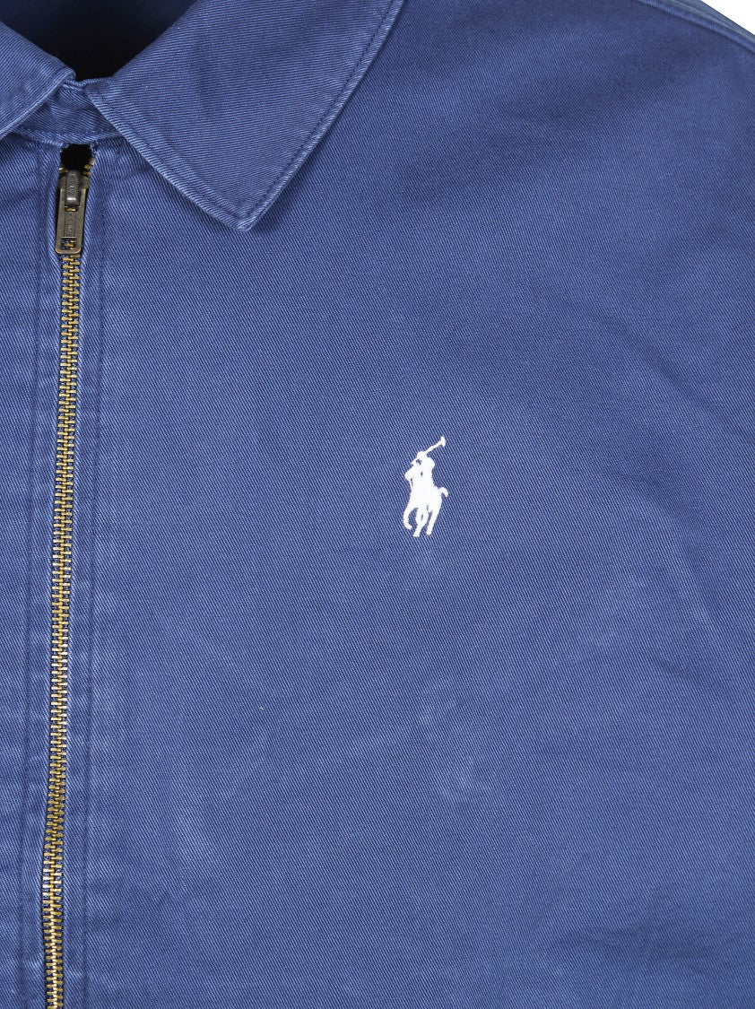 Polo Ralph Lauren Solid Blue Elasticated Hem Bomber Jacket