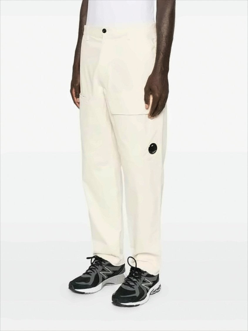 C.P. Company Relaxed Fit Straight Pants With Minimalist Design And Distinctive Patch
